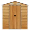 vidaXL Szopa ogrodowa Jasnobrązowa 191x215x198 cm Stal Podgląd zdjęcia produktu 4