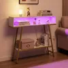 COSTWAY Tavolino con illuminazione a LED e stazione di Anteprima dell’immagine prodotto 2