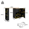 A diagram showing the dimensions of a black kitchen island with a wooden countertop. Anteprima dell’immagine prodotto