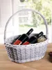 Geschenkkorb aus Weide, grau, mit Zopfrand, Einkaufskorb, Produktbild-Vorschau 1