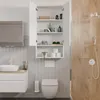 A modern bathroom with a sink, toilet, and a wall-mounted cabinet. Produktbild-Vorschau