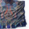 Seidenschal Damen 100% Seide Blau Paisley Schal groß Produktbild-Vorschau 9