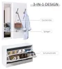 HOMCOM Garderobenset Schuhschrank Garderobe Spiegel Produktbild-Vorschau 4