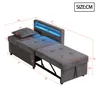 A diagram showing the dimensions of a sofa bed. Voir les images du produit