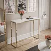 Konsolentisch MODERN GOLD CHROM 100 cm Gold Chrom / Weiß Produktbild-Vorschau 1