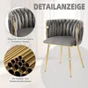 A detailed view of a gray velvet chair with gold metal legs, highlighting its design and materials. Anteprima dell’immagine prodotto
