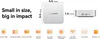 Marketing image showing a mini PC with its dimensions and feature icons. Produktbild-Vorschau
