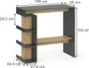 A 3D rendering of a bar table with dimensions indicated. Voir les images du produit