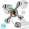 A close-up studio shot of a chrome faucet handle with a separate threaded cap shown below it. Produktbild-Vorschau