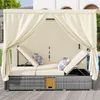 MODFU  Gartenmöbel Gartenliege Rattanliege Doppelbett Produktbild-Vorschau 3