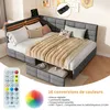 INONEFT čalúnená posteľ 140x190 cm s LED osvetlením a USB Náhľad obrázku produktu 4