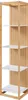 A tall, narrow bamboo shelf unit with white shelves against a white background. Náhľad obrázku produktu