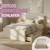Homestyle4u Polsterbett 120x200 Beige Doppelbett Produktbild-Vorschau 4