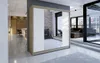 A modern living room with a large wardrobe featuring mirrored doors. Náhľad obrázku produktu