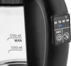 Close-up of a black electric kettle with a digital display and water level markings. Náhled obrázku produktu