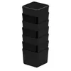 A stack of seven black plastic storage boxes. Anteprima dell’immagine prodotto