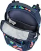 An open backpack with a colorful, abstract pattern. Náhled obrázku produktu