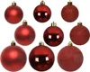 Christbaumkugel - Weihnachtsbaumkugel  - bruchfest - glänzend, matt und glitzernd - rot - 26er Set Produktbild-Vorschau