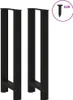 vidaXL Gambe per tavolo da bar nero 2 pezzi 40x(100-101) cm Anteprima dell’immagine prodotto 2