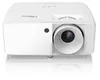 A white Optoma projector is shown from a front-facing angle on a white reflective surface. Náhled obrázku produktu