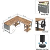 Zimilo L-Form Schreibtisch mit Steckdosen & USB, Produktbild-Vorschau 3