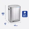 Relaxdays Vuilnisbak, 2 compartimenten, 2x20 liter, Productafbeelding-voorbeeld 4