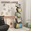 Regál na knihy 5-úrovňová kovová stojaca polica Moderný Náhľad obrázku produktu 6