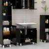 vidaXL Armadietto da bagno nero 60x32x53,5 cm Materiale a Anteprima dell’immagine prodotto 3