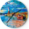 Wanduhr - Rund - Glasuhr - Leuchtturm Meer - 40x40cm - Produktbild-Vorschau 1