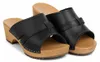 Damen Holzclogs Schwarz aus Echtleder – Klassische Produktbild-Vorschau 1