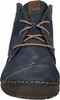 A close-up, front-facing view of a blue leather boot. Produktbild-Vorschau