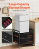A storage drawer unit with a mini-refrigerator on top, shown in a kitchen-like setting. Podgląd zdjęcia produktu