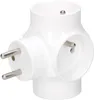 A white electrical adapter with three sockets and one plug. Anteprima dell’immagine prodotto