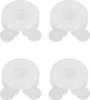 Four white plastic clips for securing a duvet cover. Voir les images du produit