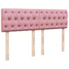 Schlichtes Boxspringbett mit Matratze Rosa 140x190 cm Samt Produktbild-Vorschau 6