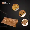 A product image featuring a bamboo anti-slip mat with close-up shots highlighting its texture and water resistance. Anteprima dell’immagine prodotto