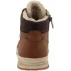 A rear view of a brown winter boot with a cream-colored sole. Produktbild-Vorschau