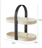 A two-tiered oval shelf with a black handle, shown against a white background with dimensions indicated. Náhľad obrázku produktu