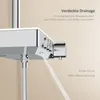 Close-up of a modern shower head with water flowing out, highlighting its drainage feature and high water pressure. Anteprima dell’immagine prodotto