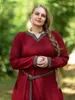 Mittelalter Kleid langarm Rot, mit Borte "Sigyn" M Produktbild-Vorschau 4