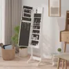 Standspiegel mit LED Weiß 34x37x146 cm Produktbild-Vorschau 3