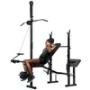A woman is using a multi-functional weight bench. Podgląd zdjęcia produktu