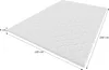 A white mattress topper shown at an angle with dimensions indicated by text overlays. Produktbild-Vorschau