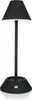 A black LED table lamp with a conical shade and a round base, shown against a white background. Produktbild-Vorschau