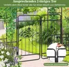COSTWAY Rosenbogen mit Tür & 2 Pflanzgefäßen, Rosenspalier Produktbild-Vorschau 5