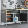 Stół warsztatowy vidaXL z szufladami, czarno-szary, 100 x Podgląd zdjęcia produktu 3