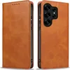 A flip cover phone case for a Samsung Galaxy S25 Ultra, shown from the front and back. Produktbild-Vorschau