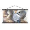 MuchoWow® Textilposter Schwäne - Licht - Küken 150x75 cm Produktbild-Vorschau 1