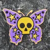 Aufnäher - Totenkopf Schmetterling - lila-ocker - Patch Produktbild-Vorschau 6