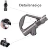 A collage of close-up shots of a vacuum cleaner handle and its components, with a main image of the handle. Produktbild-Vorschau